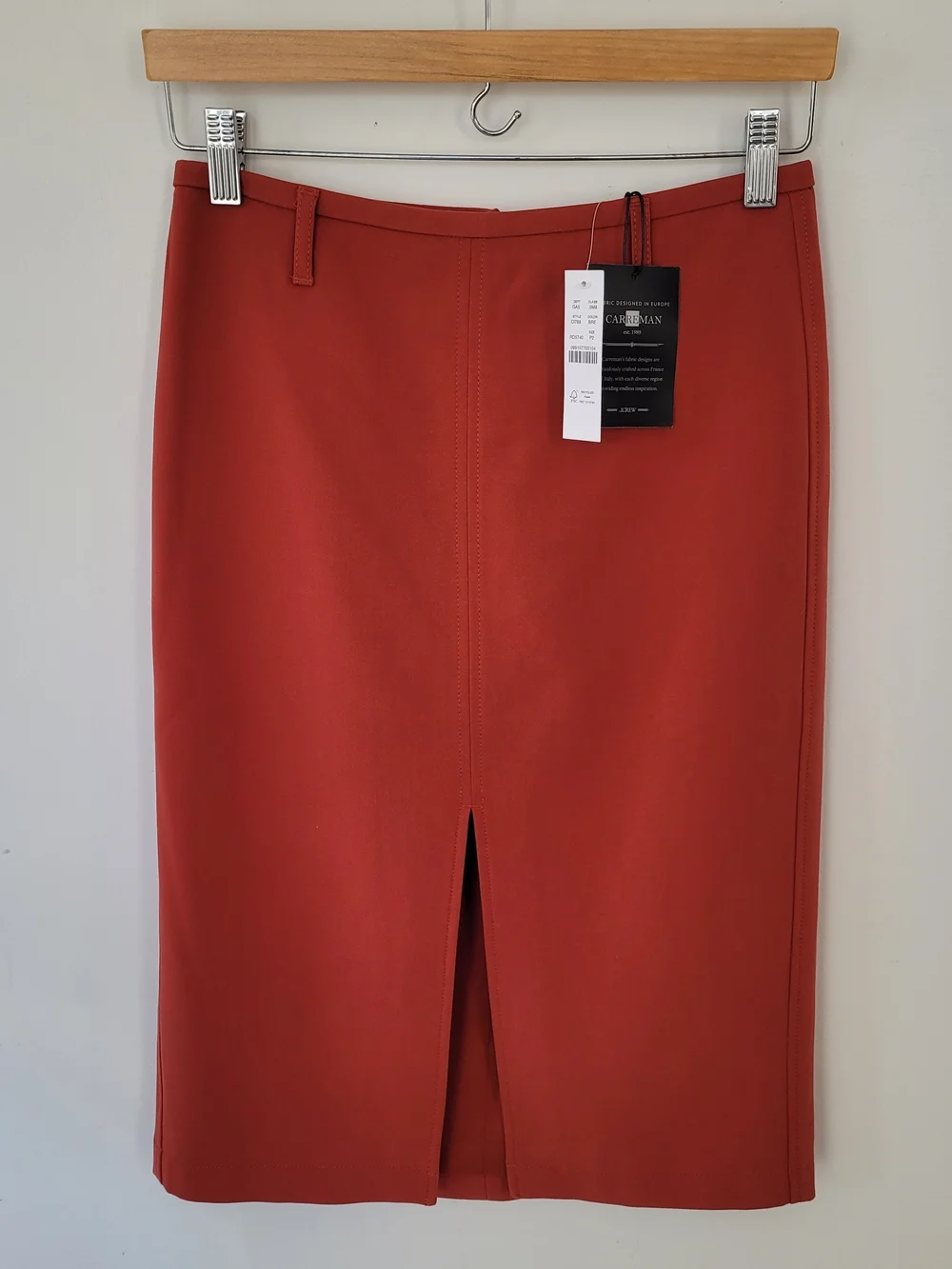 J. Crew Rust-Red Pencil Skirt with Front Slit